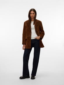Vero Moda VMPERNILLE Suede Kurtka -Chocolate Fondant - 10331971