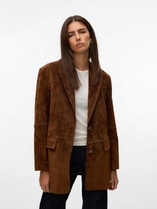 Vero Moda VMPERNILLE Suede Kurtka -Chocolate Fondant - 10331971