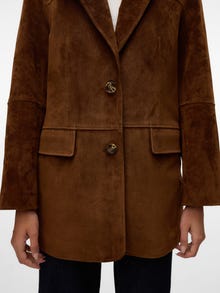 Vero Moda VMPERNILLE Suede Kurtka -Chocolate Fondant - 10331971