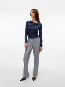 Vero Moda VMAYAR Mid waist Trousers -Light Grey Melange - 10332137