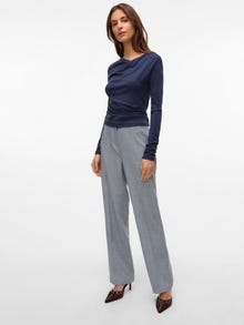 Vero Moda VMAYAR Mid waist Trousers -Light Grey Melange - 10332137