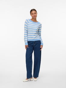 Vero Moda VMESTELLE Wysoki stan Krój baryłkowaty Jeans -Dark Blue Denim - 10332234