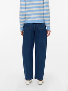 Vero Moda VMESTELLE Augstceltne Mucai piemērots Džinsi -Dark Blue Denim - 10332234