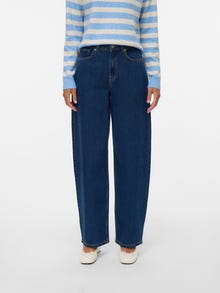 Vero Moda VMESTELLE Augstceltne Mucai piemērots Džinsi -Dark Blue Denim - 10332234
