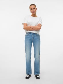 Vero Moda VMTESSA Hög midja Rak passform Jeans -Light Blue Denim - 10332326