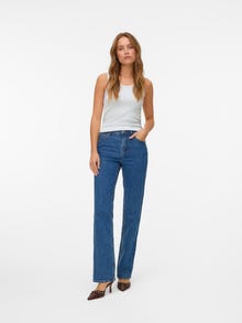 Vero Moda VMTESSA Taille haute Straight Fit Jeans -Dark Blue Denim - 10332341