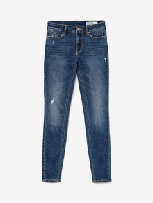 Vero Moda VMFLASH Middels høyt snitt Skinny Fit Jeans -Dark Blue Denim - 10332348