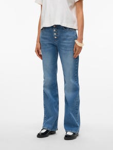 Vero Moda AWEMILY Korkea vyötärö Mom fit Farkut -Medium Blue Denim - 10332381