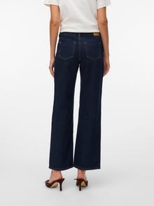 Vero Moda AWRENA Mid rise Wide Leg Fit Jeans -Dark Blue Denim - 10332547