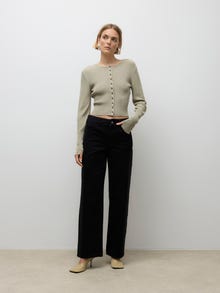 Vero Moda AWRENA Talle medio Corte wide leg Vaqueros -Black Denim - 10332548
