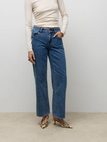 Vero Moda AWRENA Mid rise Wide Leg Fit Jeans -Medium Blue Denim - 10332553