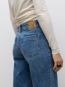 Vero Moda AWRENA Mid rise Wide Leg Fit Jeans -Medium Blue Denim - 10332553