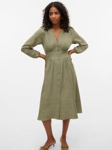 Vero Moda VMMELANEY Midimekko -Laurel Wreath - 10332656