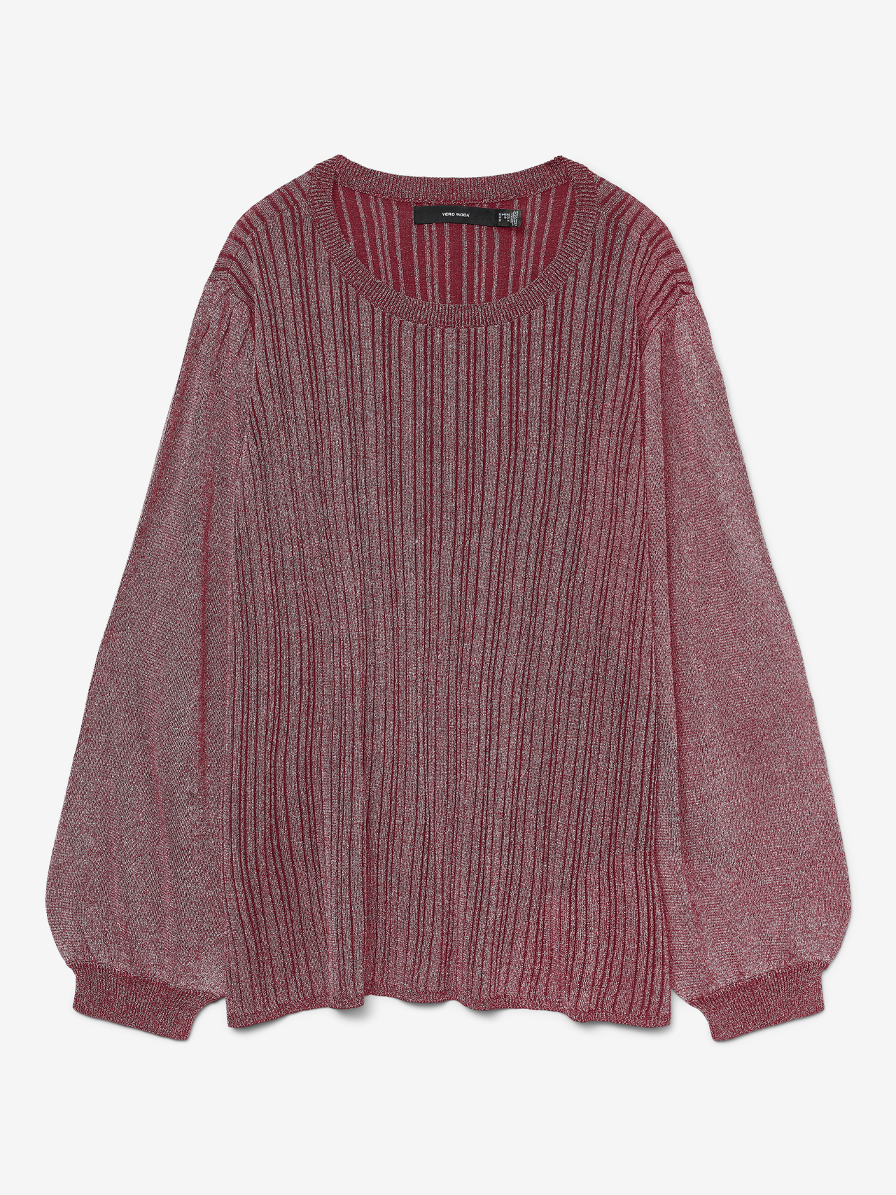 Vero Moda Tavapärane lõige Ümmargune kaelus Vormikas Balloonvarrukad Pullover -Syrah - 10332782