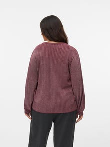 Vero Moda Tavapärane lõige Ümmargune kaelus Vormikas Balloonvarrukad Pullover -Syrah - 10332782