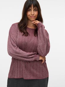 Vero Moda Tavapärane lõige Ümmargune kaelus Vormikas Balloonvarrukad Pullover -Syrah - 10332782