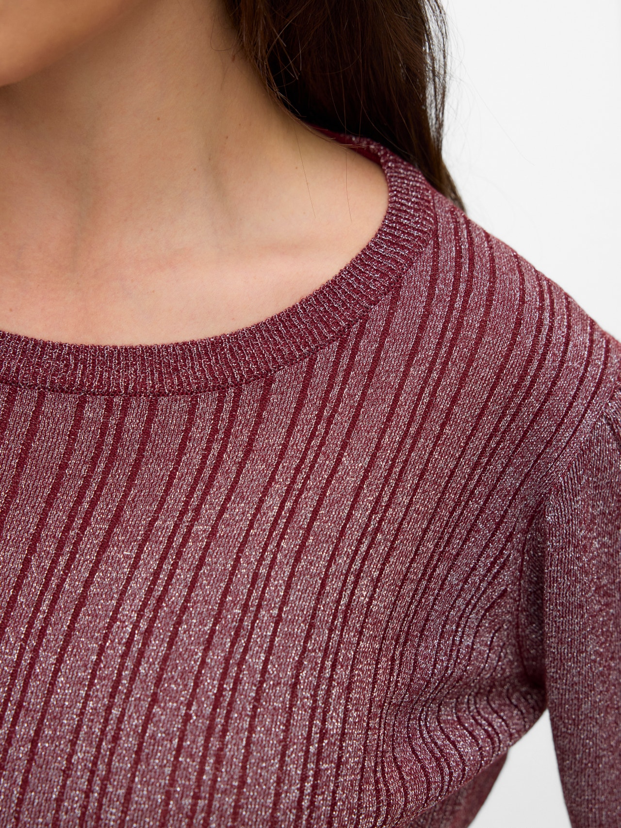 Vero Moda Tavapärane lõige Ümmargune kaelus Vormikas Balloonvarrukad Pullover -Syrah - 10332782