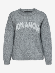 Vero Moda VMCAMOREMIO Pulóveres -Medium Grey Melange - 10332808