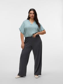 Vero Moda VMCBERLIN Mid waist Trousers -Grey Pinstripe - 10332931