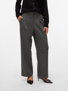 Vero Moda VMUNIKA Korkea vyötärö Housut -Dark Grey Melange - 10333009