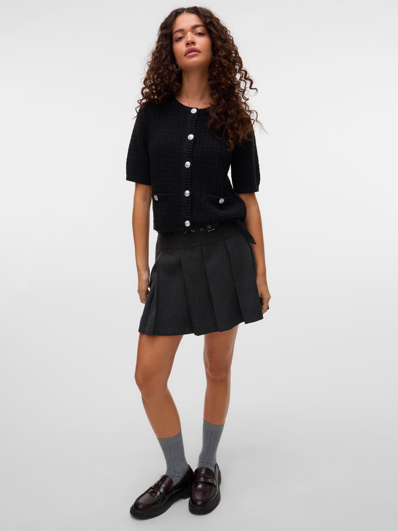 Vero Moda VMBESTIE High waist Mini-rok -Dark Grey Melange - 10333373