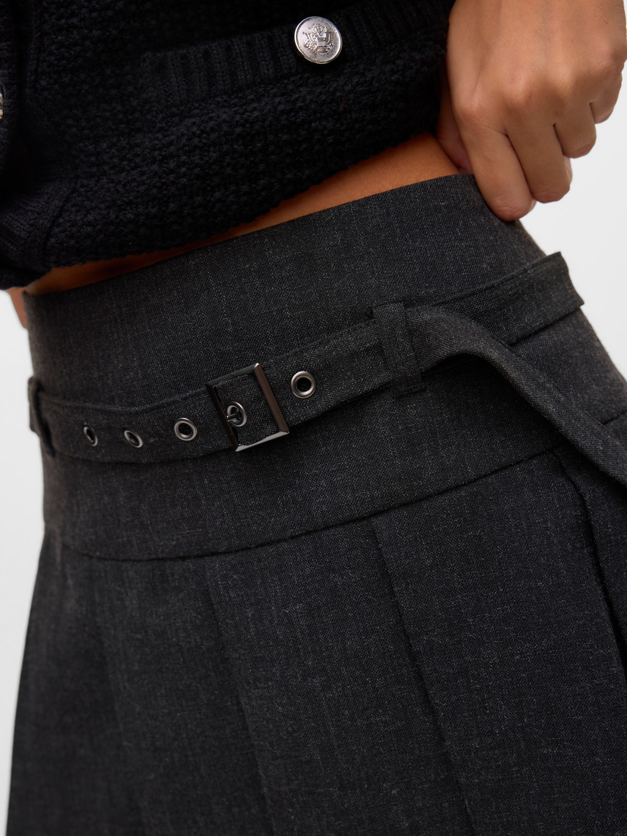 Vero Moda VMBESTIE High waist Mini-rok -Dark Grey Melange - 10333373