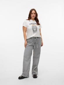 Vero Moda VMCTESSA High rise Wide Leg Fit Jeans -Light Grey Denim - 10333430