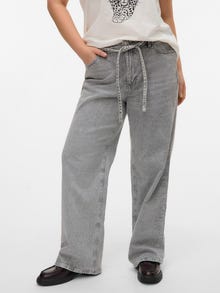 Vero Moda VMCTESSA High rise Wide Leg Fit Jeans -Light Grey Denim - 10333430