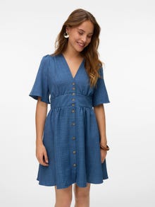 Vero Moda VMMELANEY Trumpa suknelė -Dark Denim - 10333785