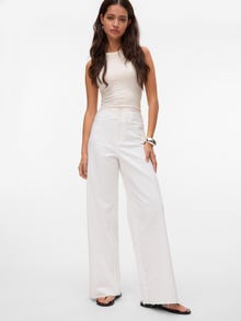Vero Moda VMLARONE Hohe Taille Weiter Beinschnitt Jeans -Snow White - 10333818