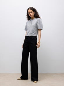 Vero Moda AWTASSA Knit Polo-Shirt -Medium Grey Melange - 10333995