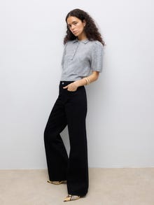 Vero Moda AWTASSA Neulekankainen pikeepaita -Medium Grey Melange - 10333995