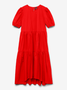 Vero Moda VMJARLOTTE Pitkä mekko -Fiery Red - 10334079
