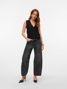 Vero Moda VMZELDA Taille haute Coupe barrel Jeans -Black Denim - 10334101