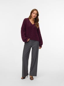 Vero Moda VMTEXAS Srednji struk Hlače -Dark Grey Melange - 10334103