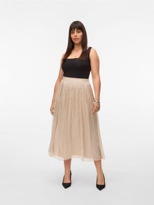 Vero Moda VMCVIPS Średnia talia Długa spódnica -Pumice Stone - 10334370