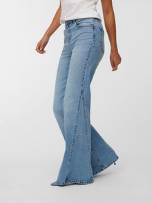 Vero Moda VMINDIA Høyt snitt Flared Fit Jeans -Medium Blue Denim - 10334429