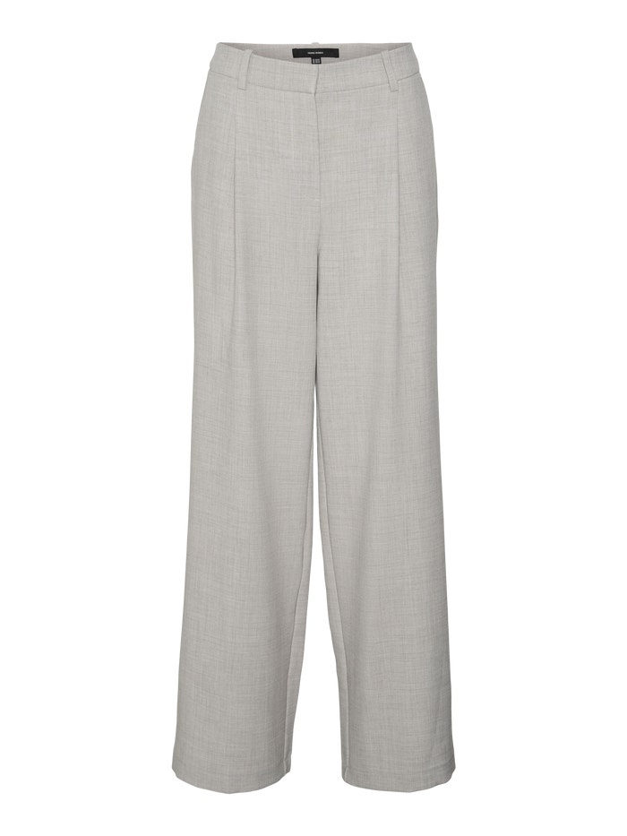 VMCASSIDY Mid waist Trousers | Light Grey | Vero Moda® VMCASSIDY Mid waist Trousers | Light Grey | Vero Moda®