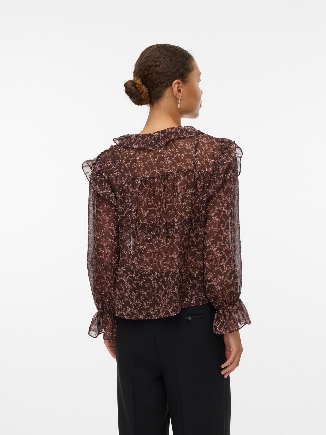 Vero Moda Ruumikas lõige Särgikrae Särk -Chocolate Torte - 10334562