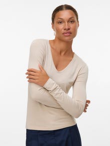 Vero Moda VMLAVA T-shirt -Oatmeal - 10334582