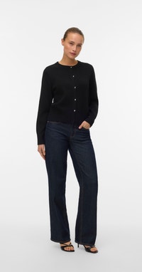 Vero Moda VMKACY LS O-NECK - Vest - black/zwart Vero Moda VMKACY LS O-NECK - Vest - black/zwart
