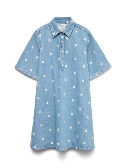 VERO MODA Vmjennie Ss Short Denim Dress Mix Noos Ladies Dressed (1-Pack VERO MODA Vmjennie Ss Short Denim Dress Mix Noos Ladies Dressed (1-Pack