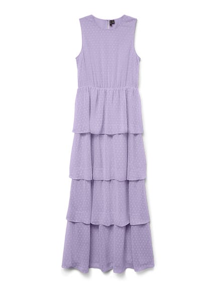 vero moda purple dress Vero Moda - High Neck Floral Applique Midi Dress - Women - Polyester - XS