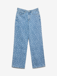 Vero Moda VMTESSA High rise Wide Leg Fit Jeans -Medium Blue Denim - 10335639