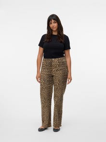 Vero Moda VMCTESSA Aukštas juosmuo Plačios klešnės Džinsai -Silver Mink - 10335852