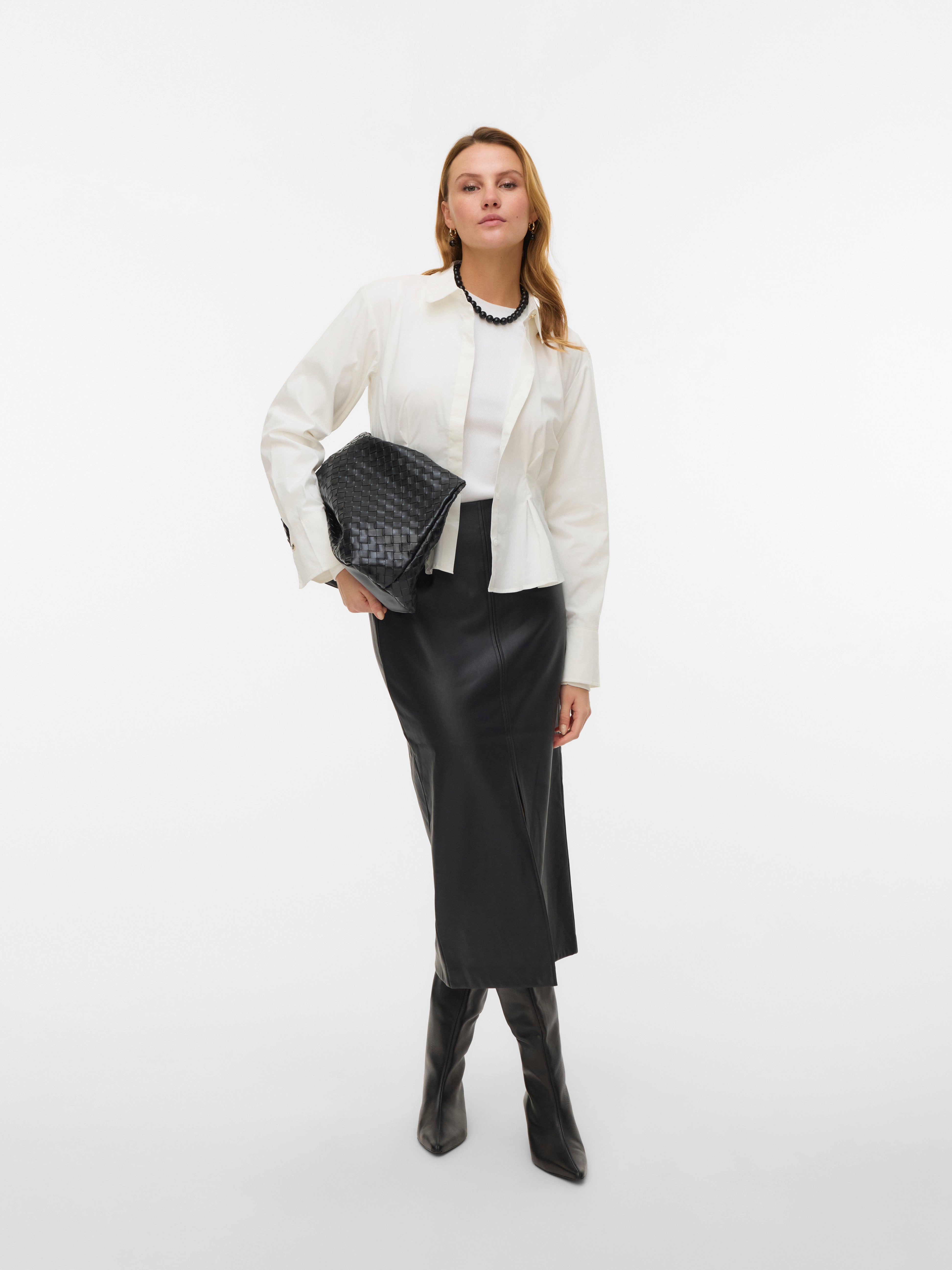 VERO MODA Gonna Lunga Vita Alta VMOLYMPIA - Poliestere Riciclato Con Rivestimento