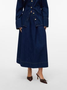 Vero Moda VMMAIKEN Taille haute Jupe midi -Dark Blue Denim - 10335933