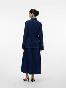 Vero Moda VMMAIKEN Taille haute Jupe midi -Dark Blue Denim - 10335933