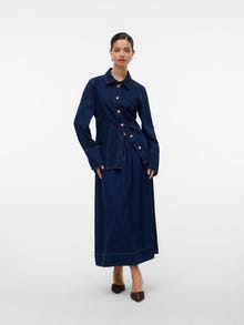 Vero Moda VMMAIKEN Taille haute Jupe midi -Dark Blue Denim - 10335933