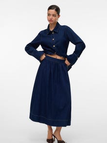 Vero Moda VMMAIKEN Taille haute Jupe midi -Dark Blue Denim - 10335933